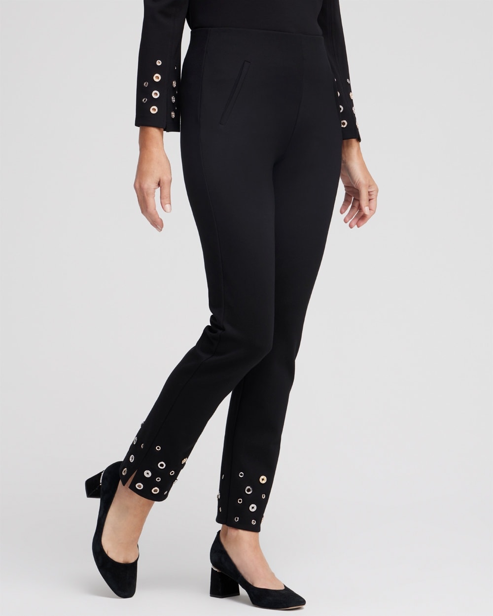 Chico's Pants | Juliet Grommet Detail Ankle Pants Black