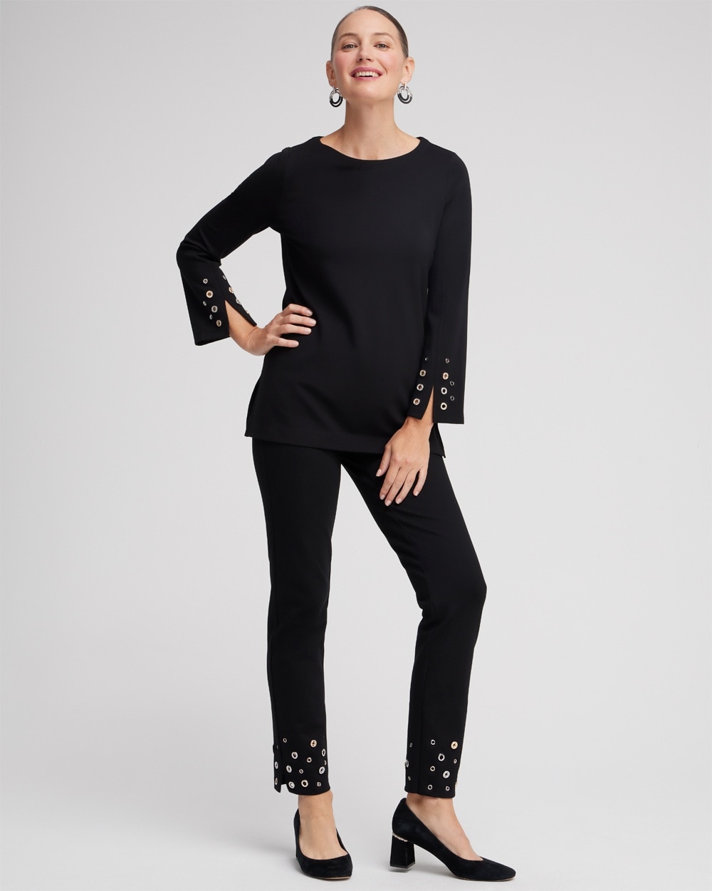 Chico's Pants | Juliet Grommet Detail Ankle Pants Black