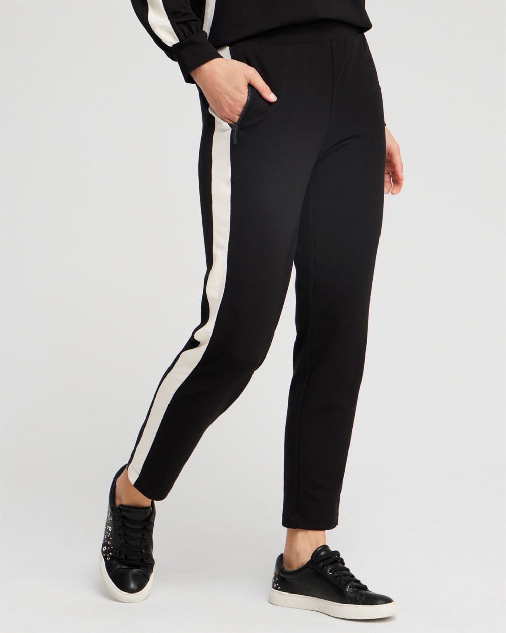 Chico's Pants | Zenergy® French Terry Inset Pants Black