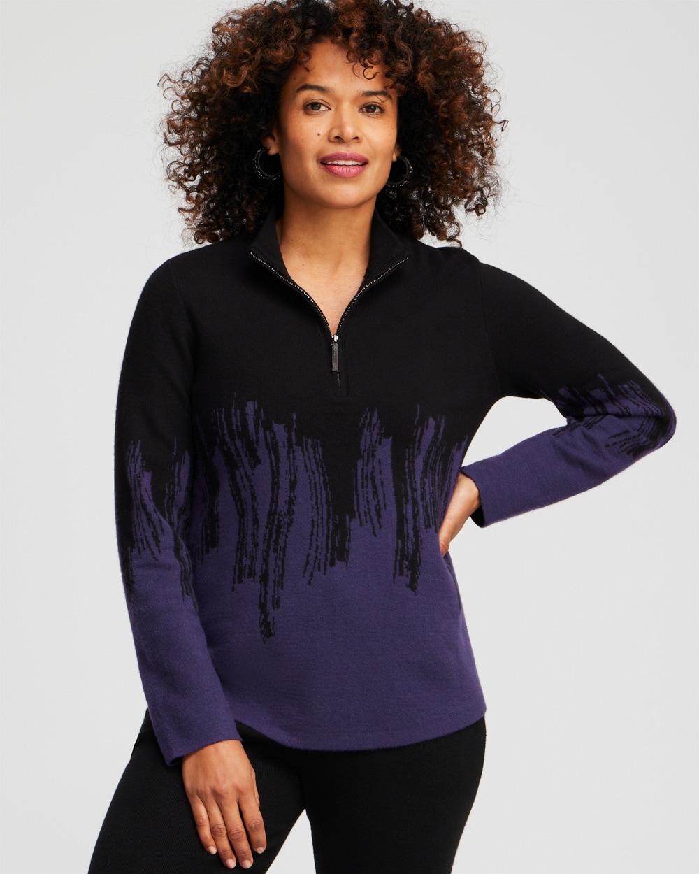 Chico's Sweaters | Zenergy Luxe® Cashmere Blend Ombre Pullover Dewberry