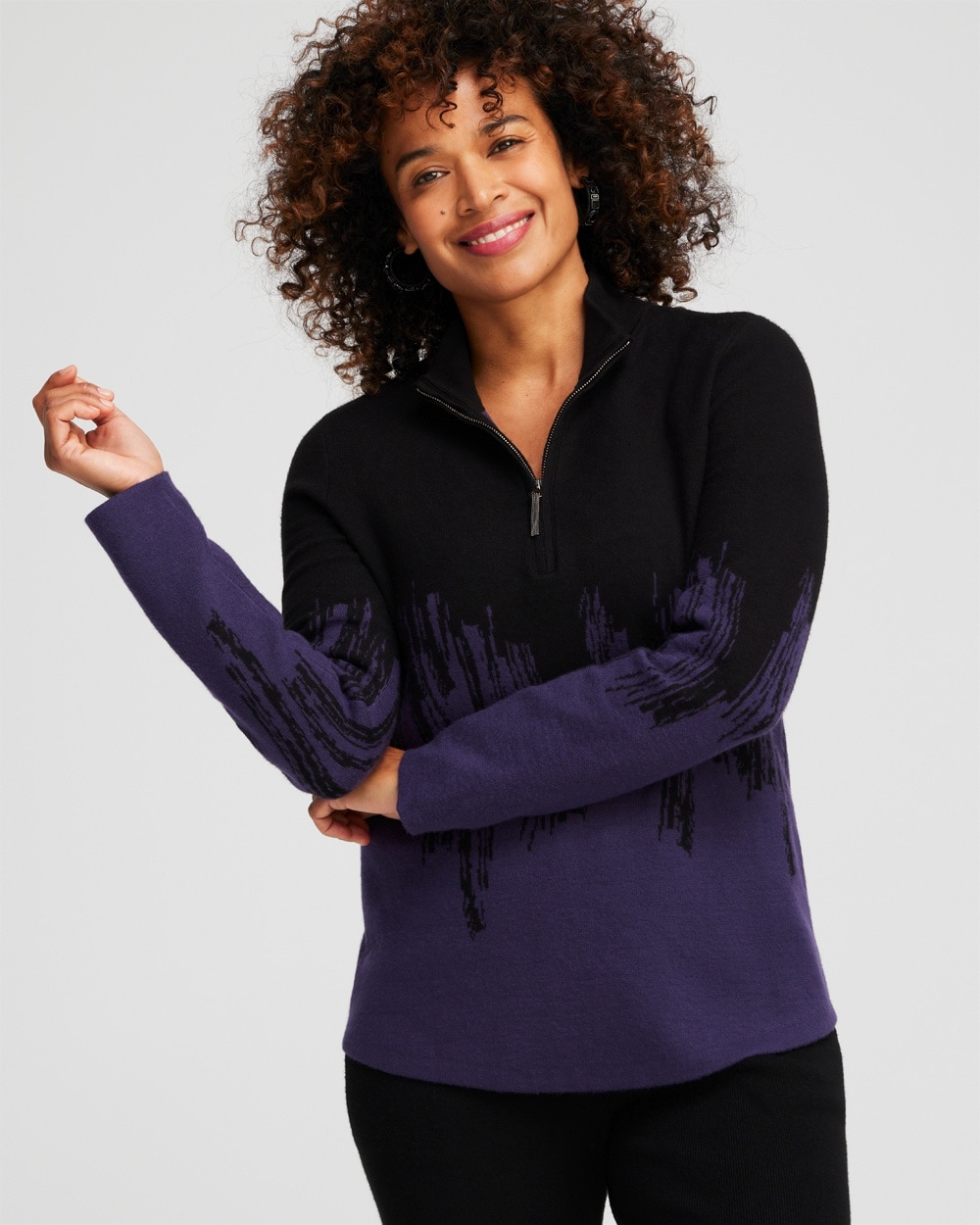 Chico's Sweaters | Zenergy Luxe® Cashmere Blend Ombre Pullover Dewberry