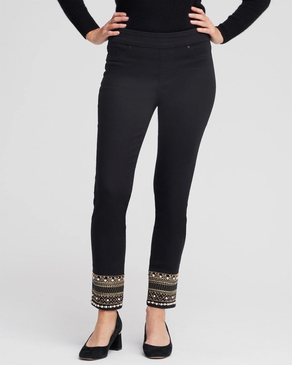 Chico's Jeans & Denim | Embellished Pull-On Jeggings Black