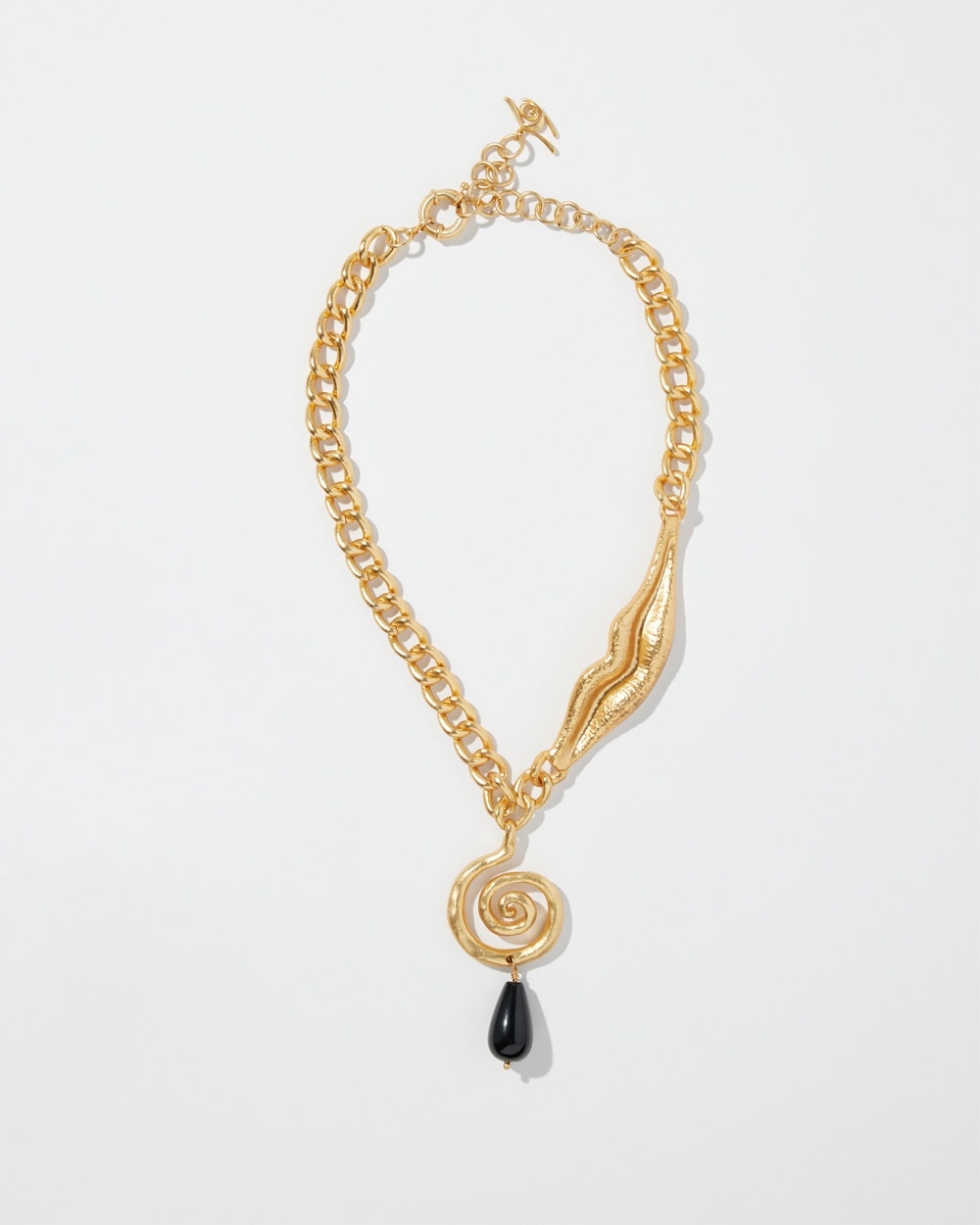 Chico's | Onyx Swirl Y-necklace Gold