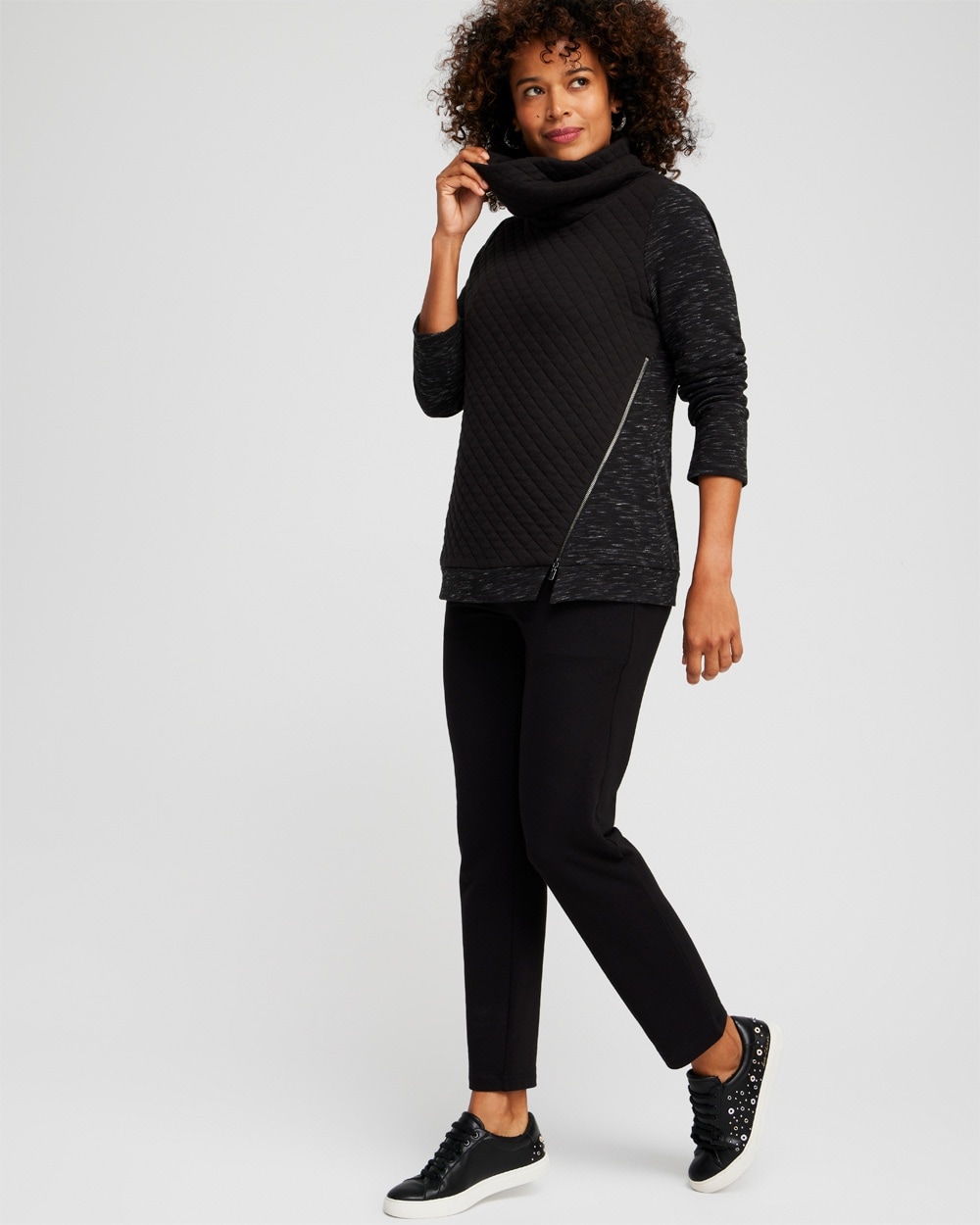 Chico's Activewear | Zenergy® French Terry Cowl Neck Top Black