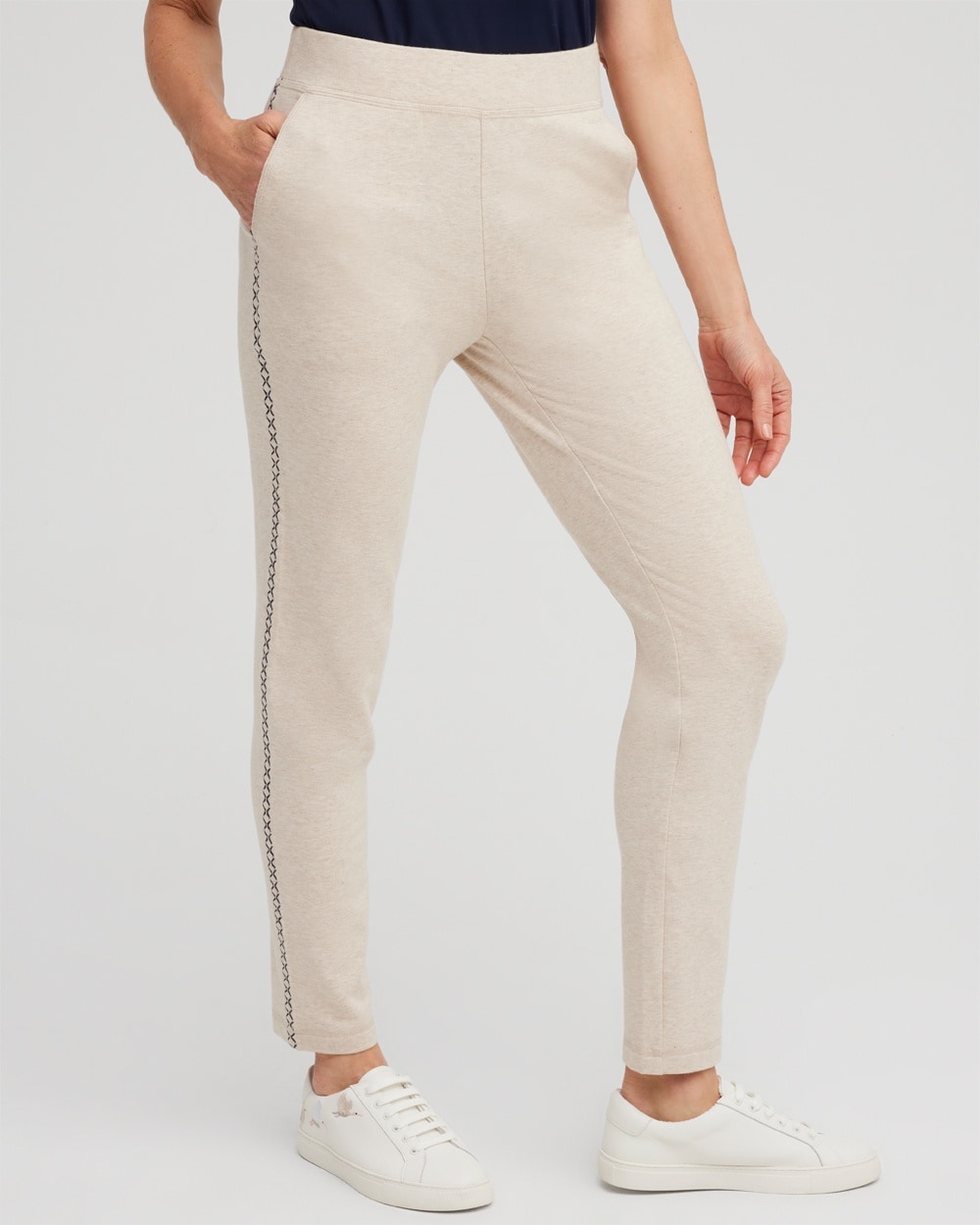 Chico's Pants | Zenergy® Whipstitch Pants Natural Tan Heather