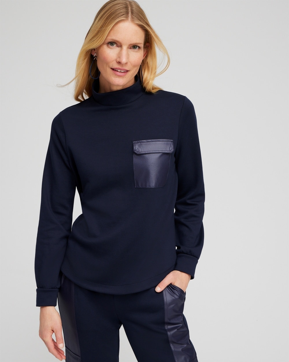 Chico's Tops | Zenergy® Double Knit Top Classic Navy