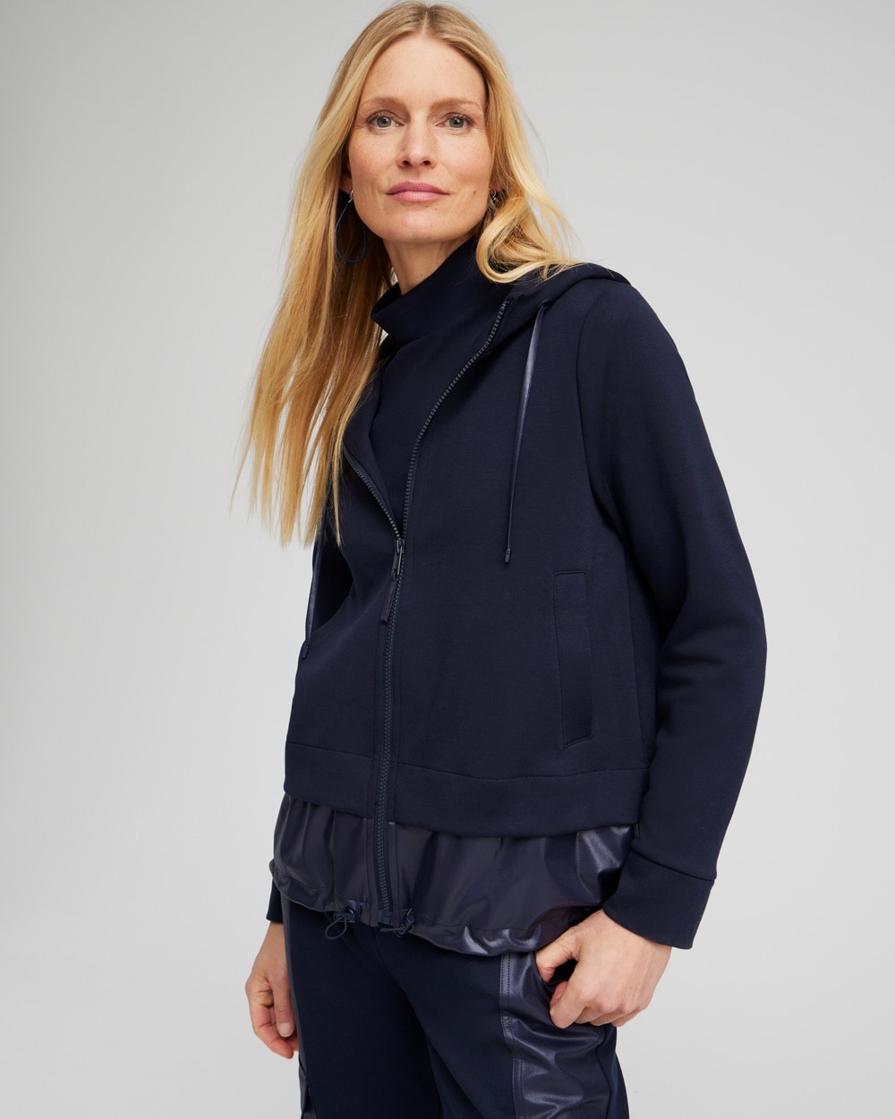 Chico's Jackets & Coats | Zenergy® Double Knit Mix Jacket Classic Navy