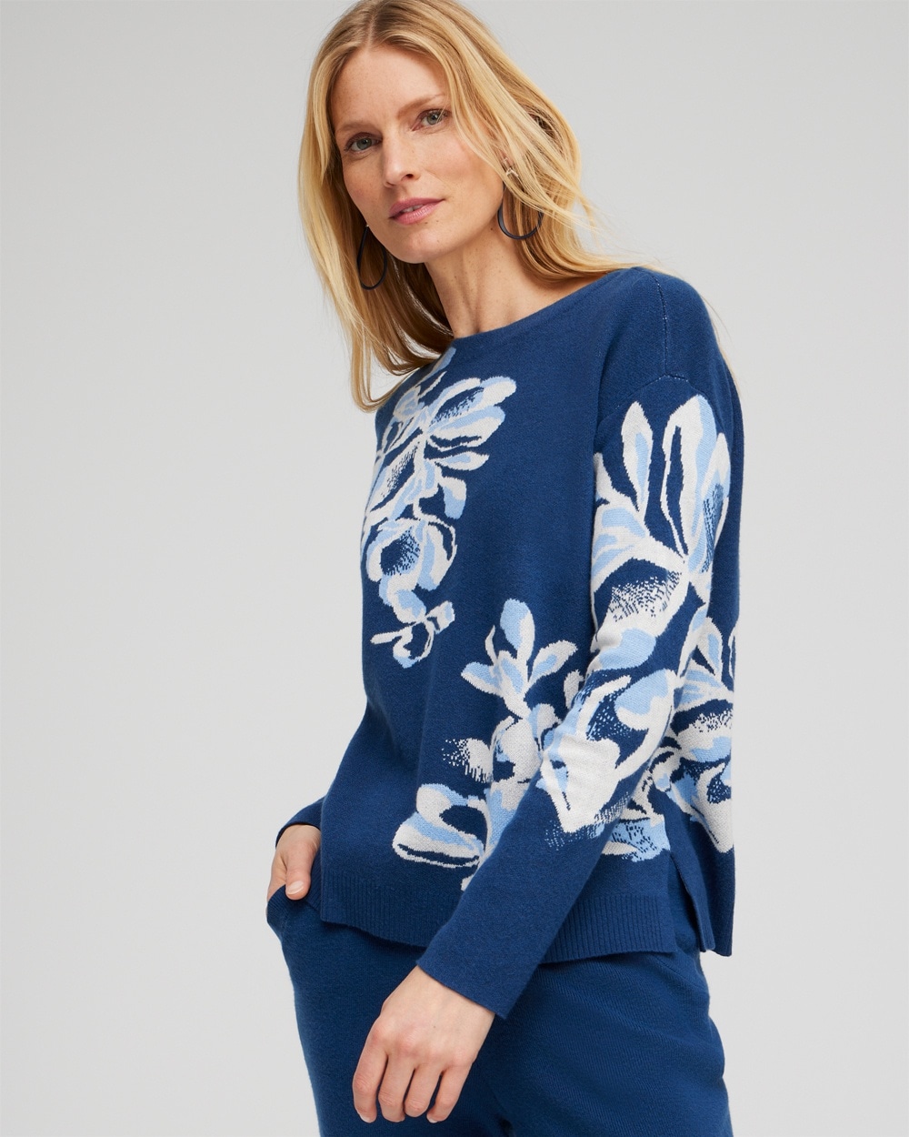 Chico's Tops | Zenergy® Luxe Cashmere Blend Top Azores Blue