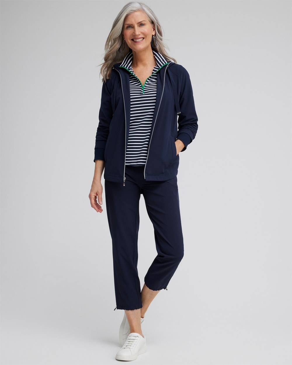 Chico's Jackets & Coats | Zenergy® UPF Neema Rib Mix Jacket Classic Navy