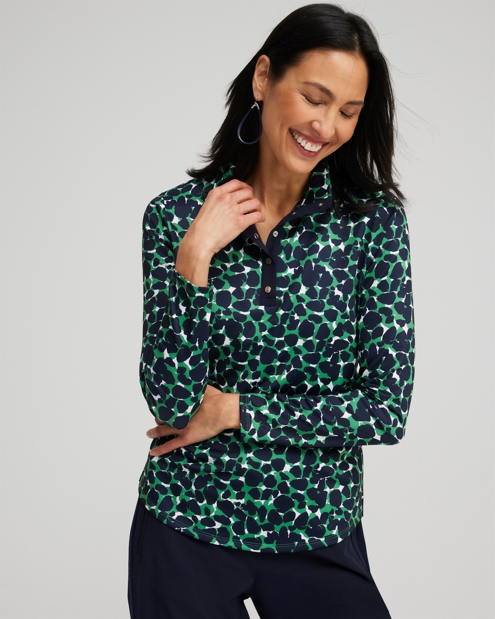 Chico's Tops | Zenergy® UPF Mosaic Long Sleeve Top Twisted Ivy