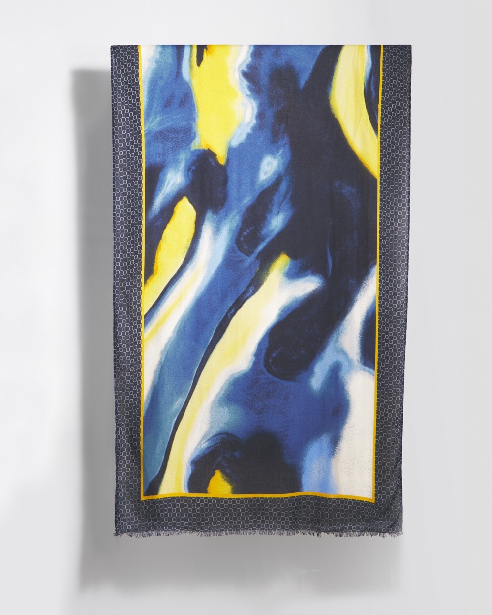 Chico's Bags | Abstract Watercolor Oblong Scarf Classic Navy