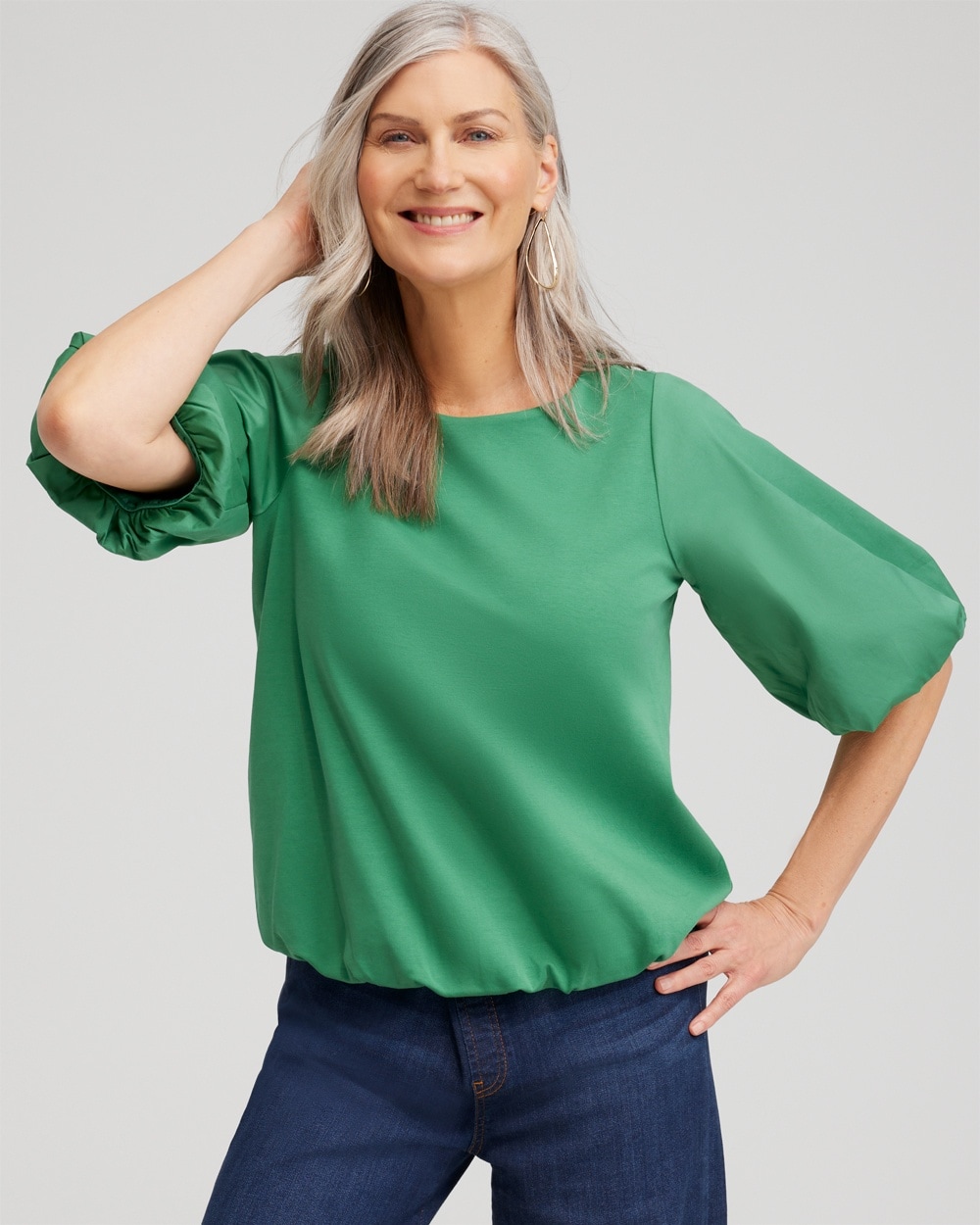 Chico's Tops | Bubble Hem Top Twisted Ivy