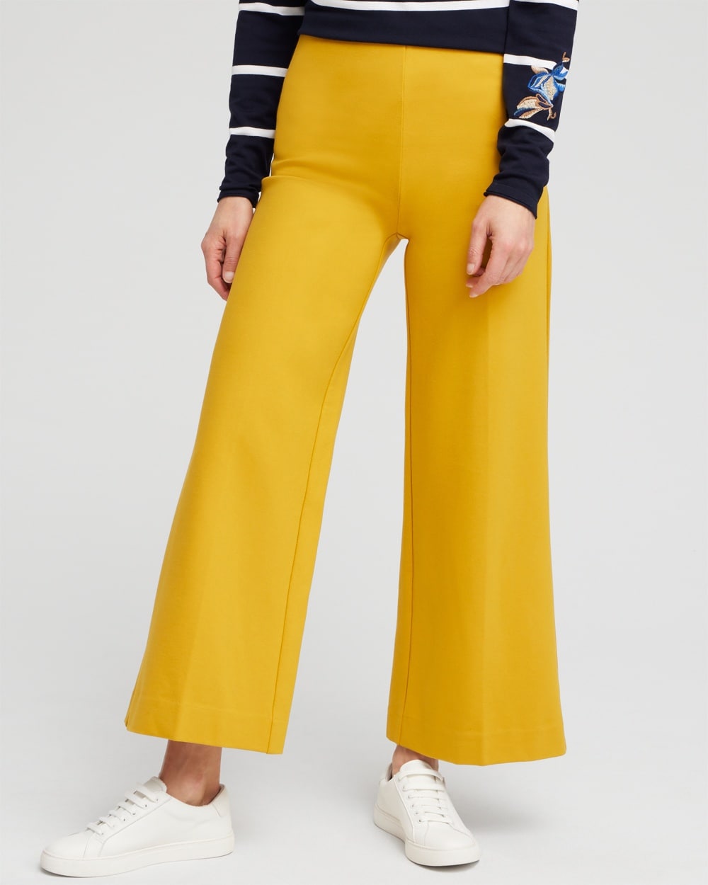 Chico's Pants | Ponte Wide Leg Ankle Pants Golden Hour