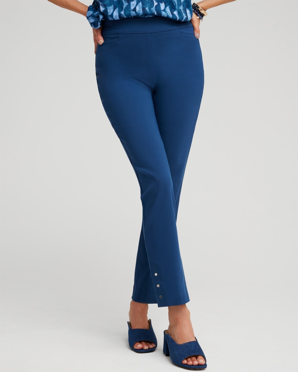 Chico's Pants | Brigitte Rivet Ankle Pants Azores Blue