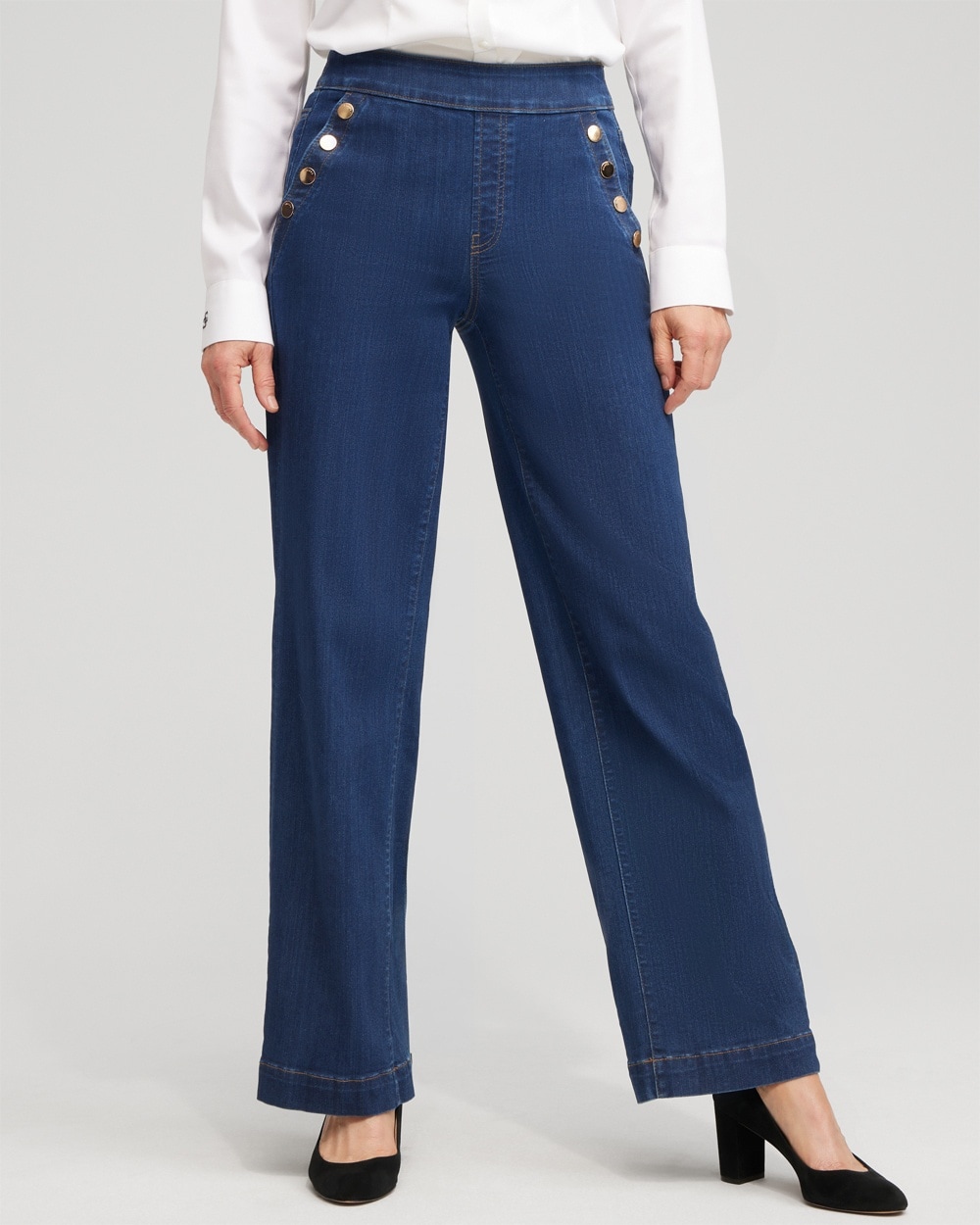 Chico's Jeans & Denim | Pull-on Wide Leg Jeans Kaspian Indigo