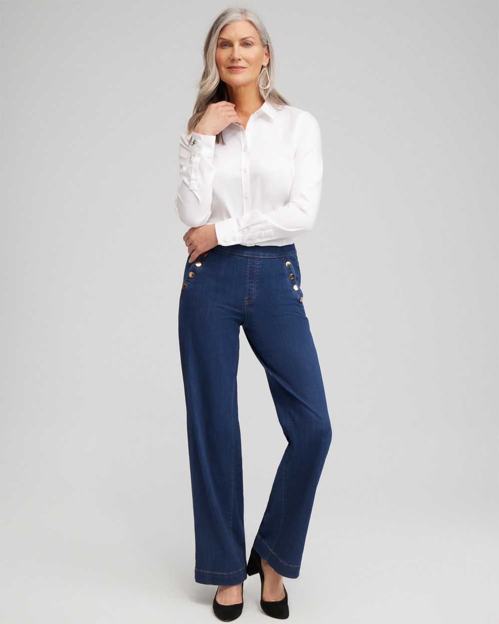 Chico's Jeans & Denim | Pull-on Wide Leg Jeans Kaspian Indigo