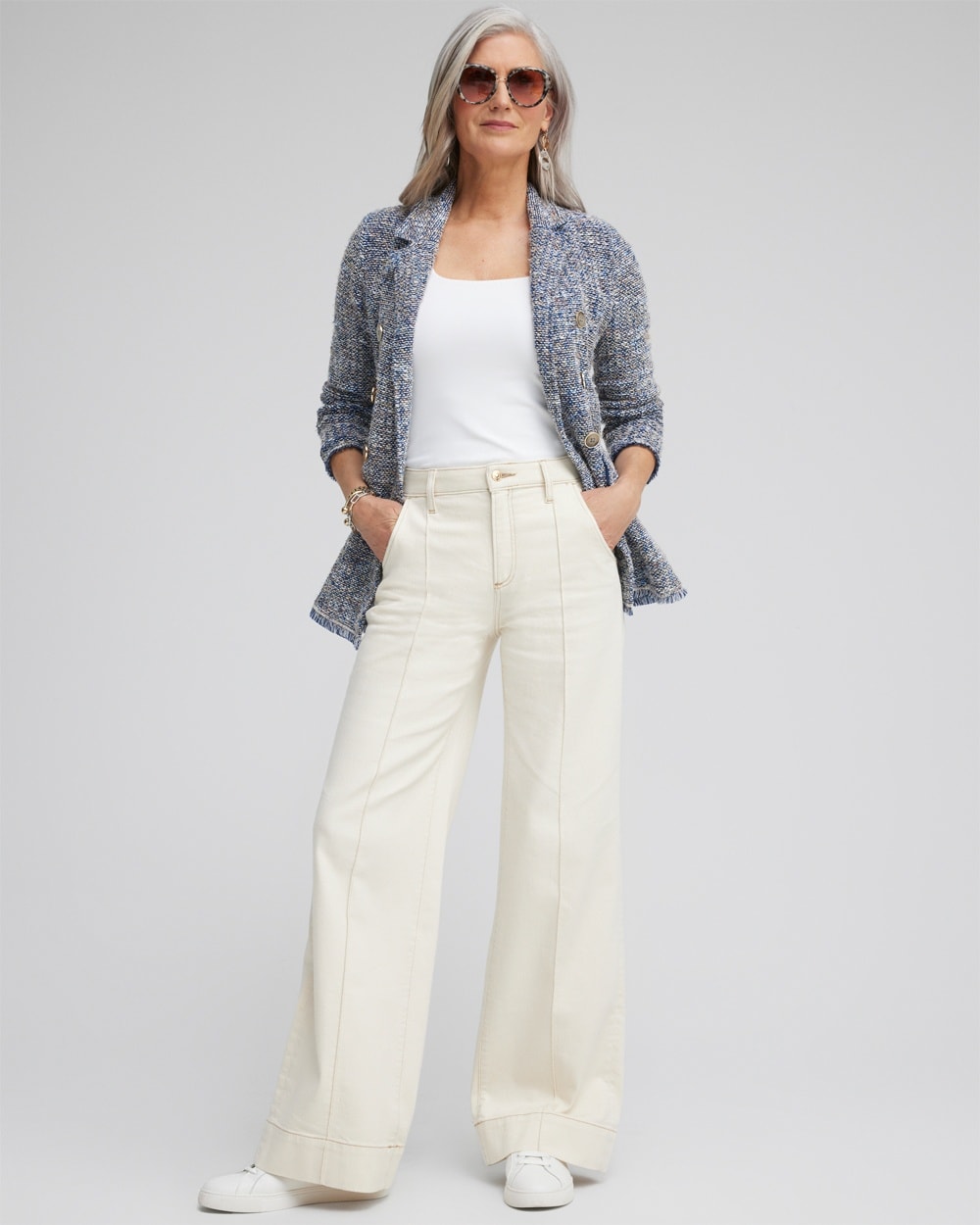 Chico's Jeans & Denim | Pintuck High Rise Wide Leg Jeans Natural Seeded