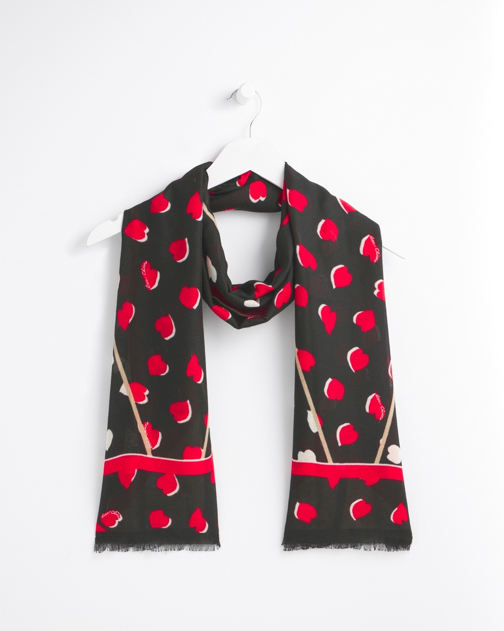 Chico's Bags | Dot Print Oblong Scarf Love Letter Red