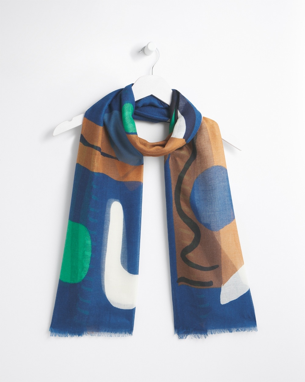 Chico's Bags | Abstract Art Oblong Scarf Azores Blue