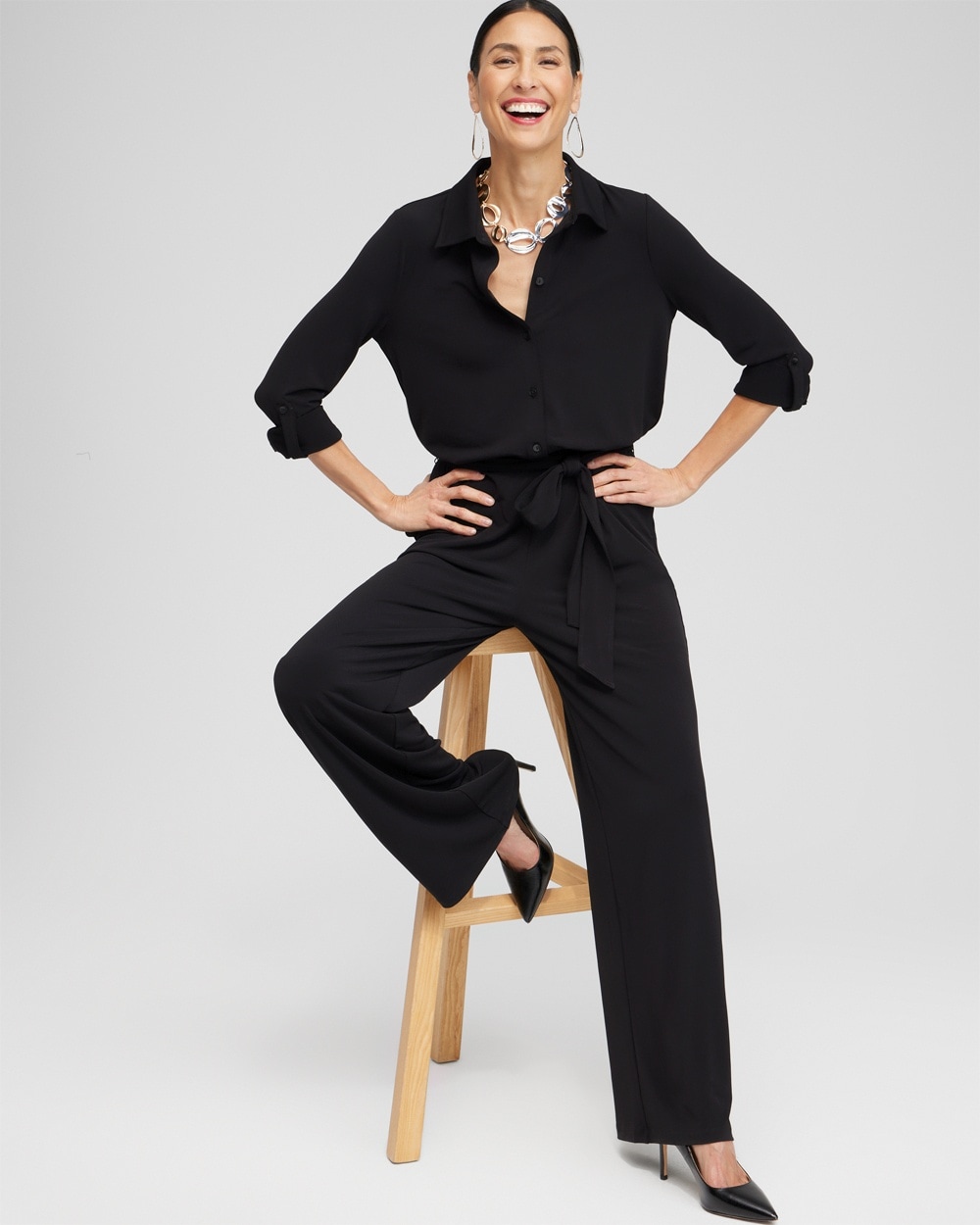 Chico's Dresses & Skirts | Utility Jumpsuit Black