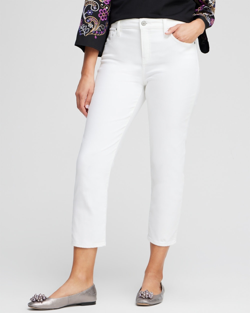 Chico's Jeans & Denim | No Stain Girlfriend Crops Alabaster