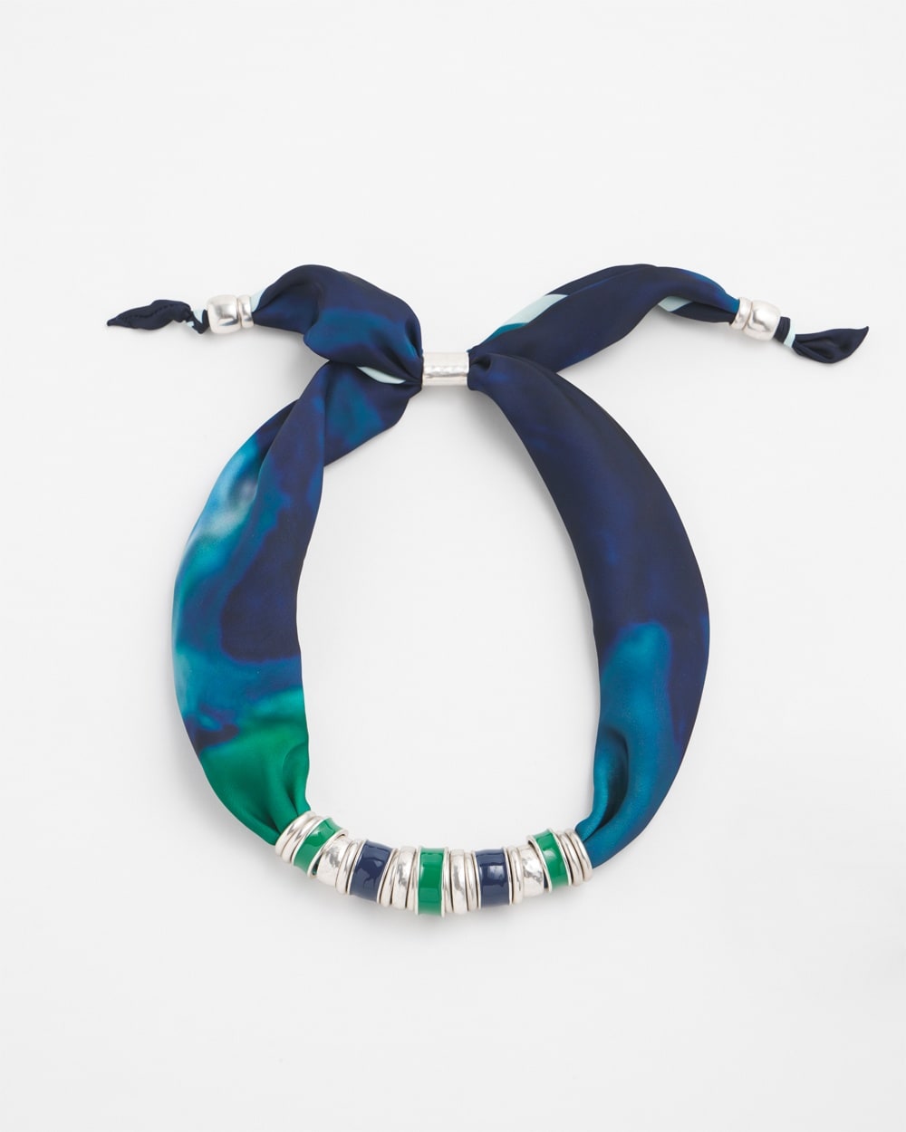 Chico's Necklaces | Adjustable Satin Scarf Necklace Multi Print