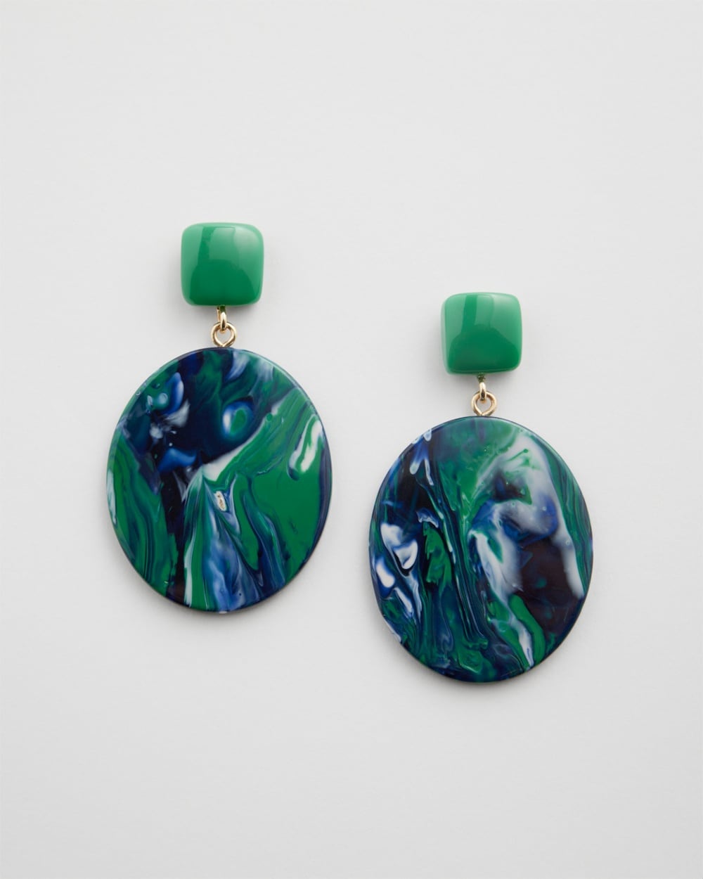 Chico's Online Exclusives | Green Tie Dye Drop Earrings Black And Green