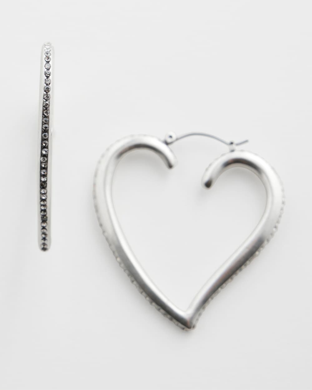 Chico's Best Sellers | Valentine's Day Heart Hoop Earrings Silver