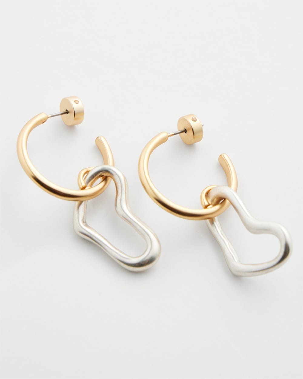 Chico's | Valentine's Day Heart Drop Earrings Mixed Metals