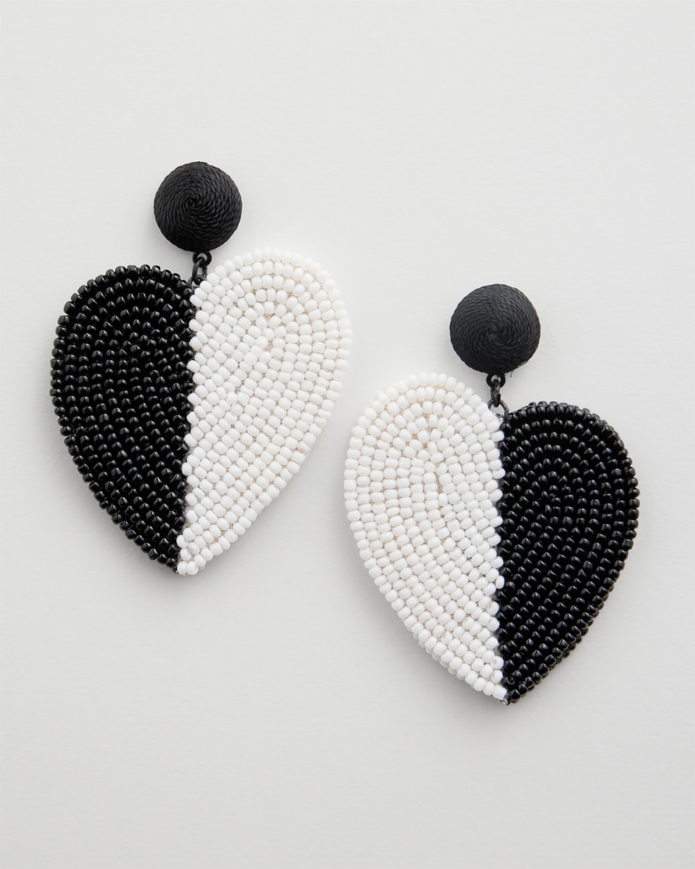 Chico's Online Exclusives | Valentine's Day Beaded Heart Earrings Black/White