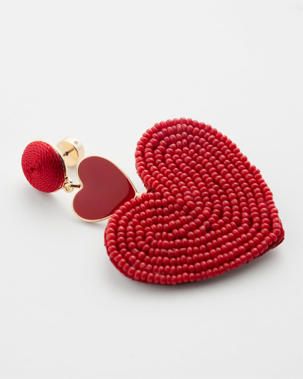 Chico's Best Sellers | Heart Seed Bead Earrings Red