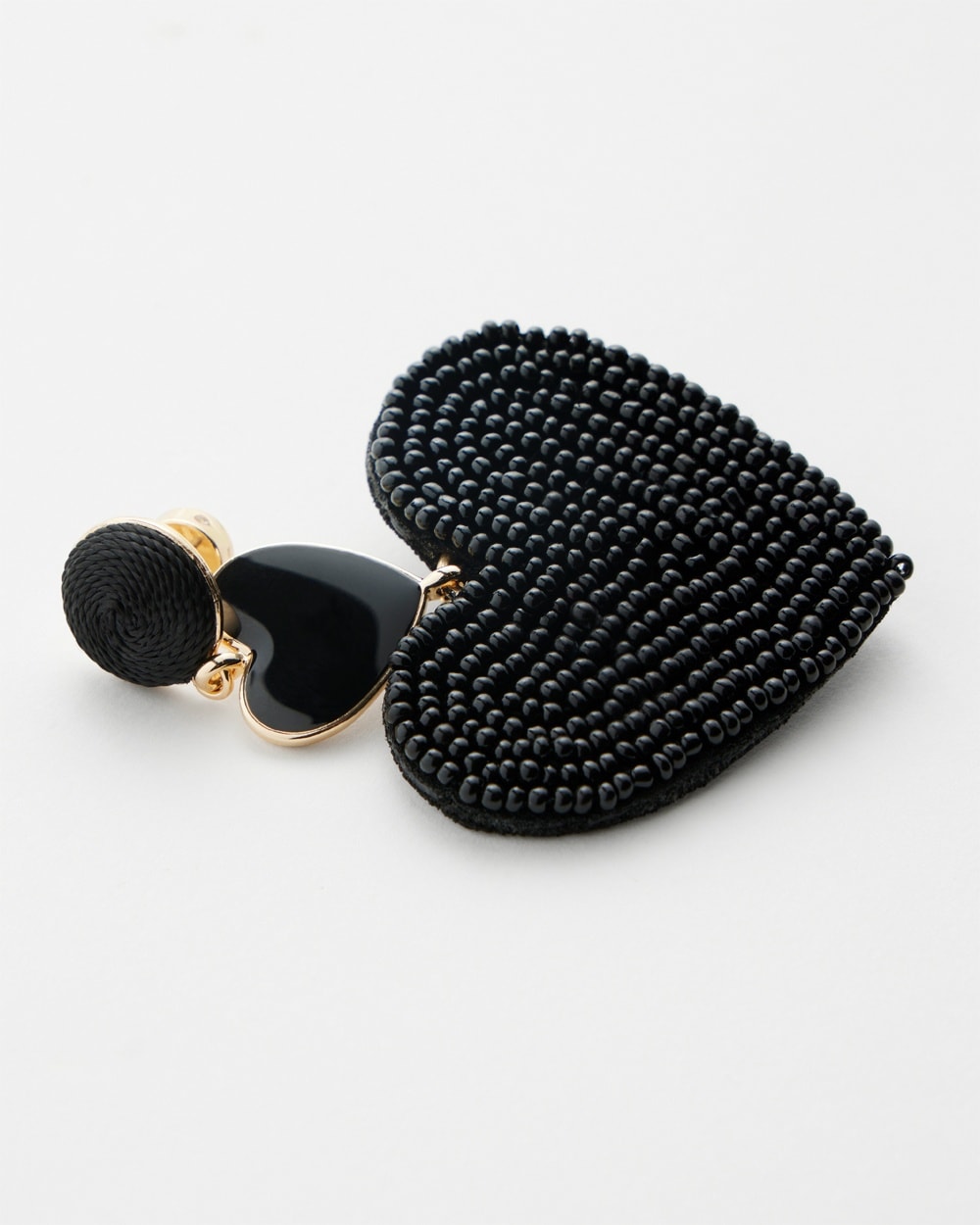 Chico's | Heart Seed Bead Earrings Black