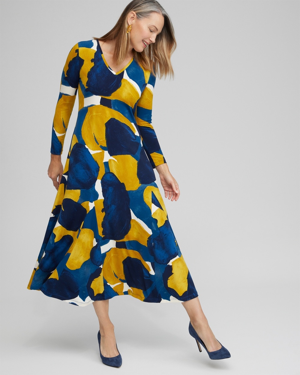 Chico's Dresses & Skirts | V-neck Maxi Dress Classic Navy