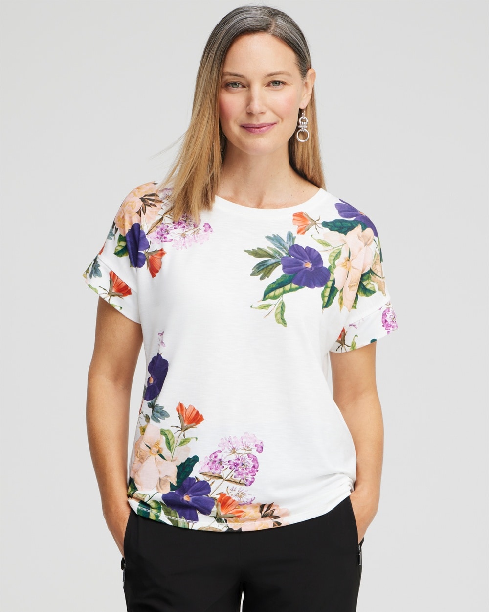 Chico's Activewear | Zenergy® Floral Tee Dewberry