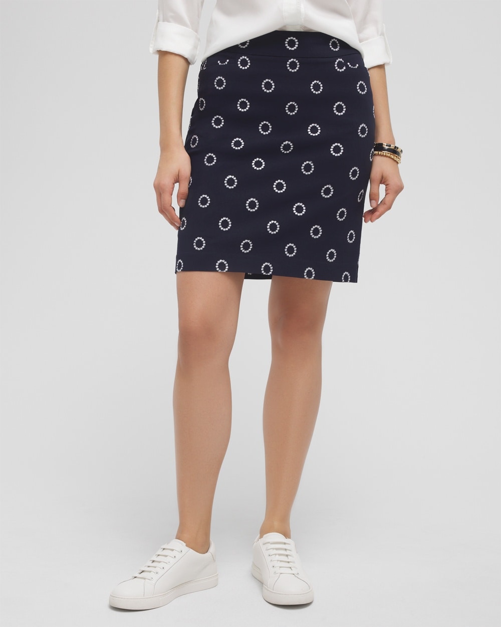 Chico's Dresses & Skirts | Brigitte Embroidered Skort Ink