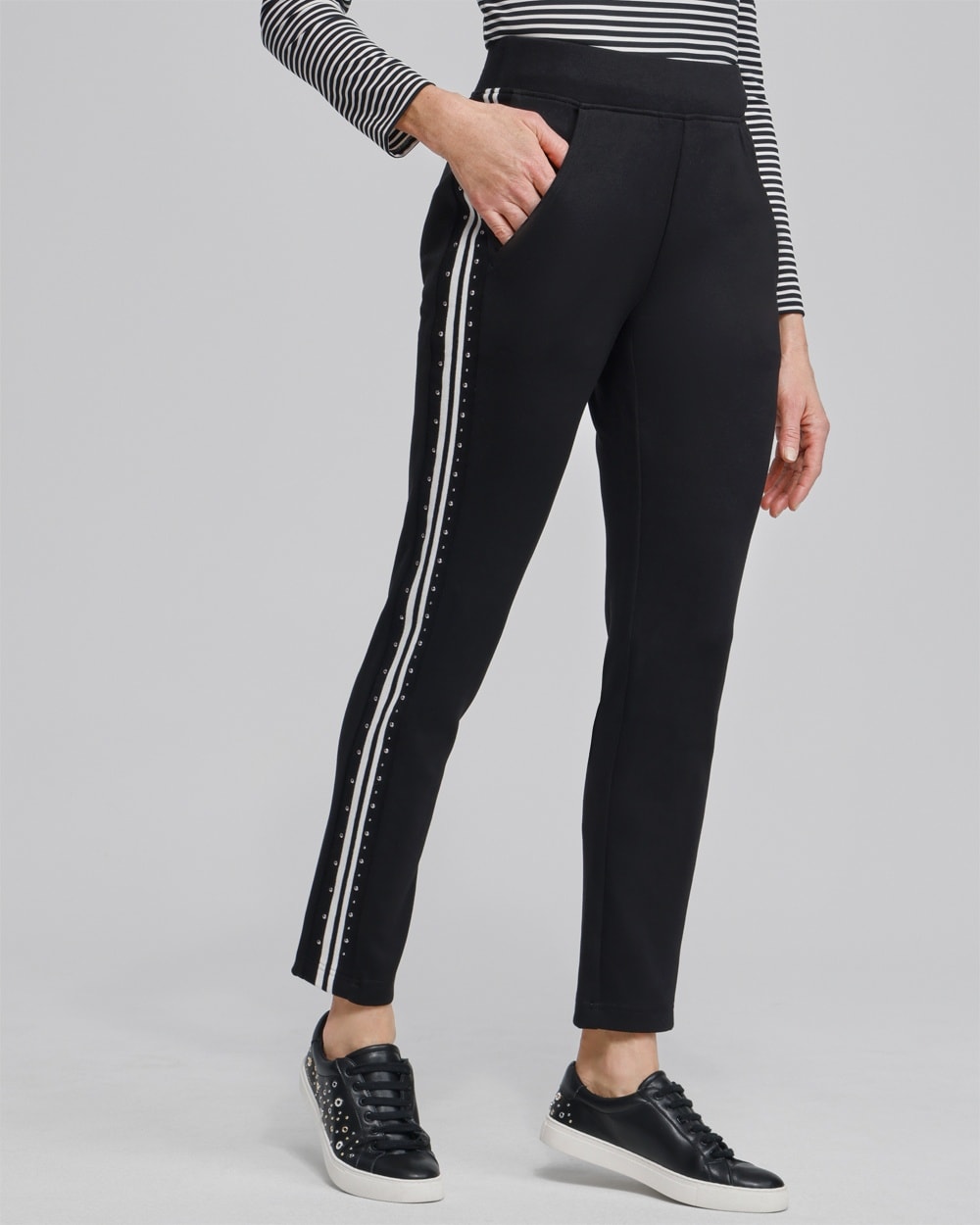 Chico's Pants | Zenergy® Studded Double Knit Pants Black