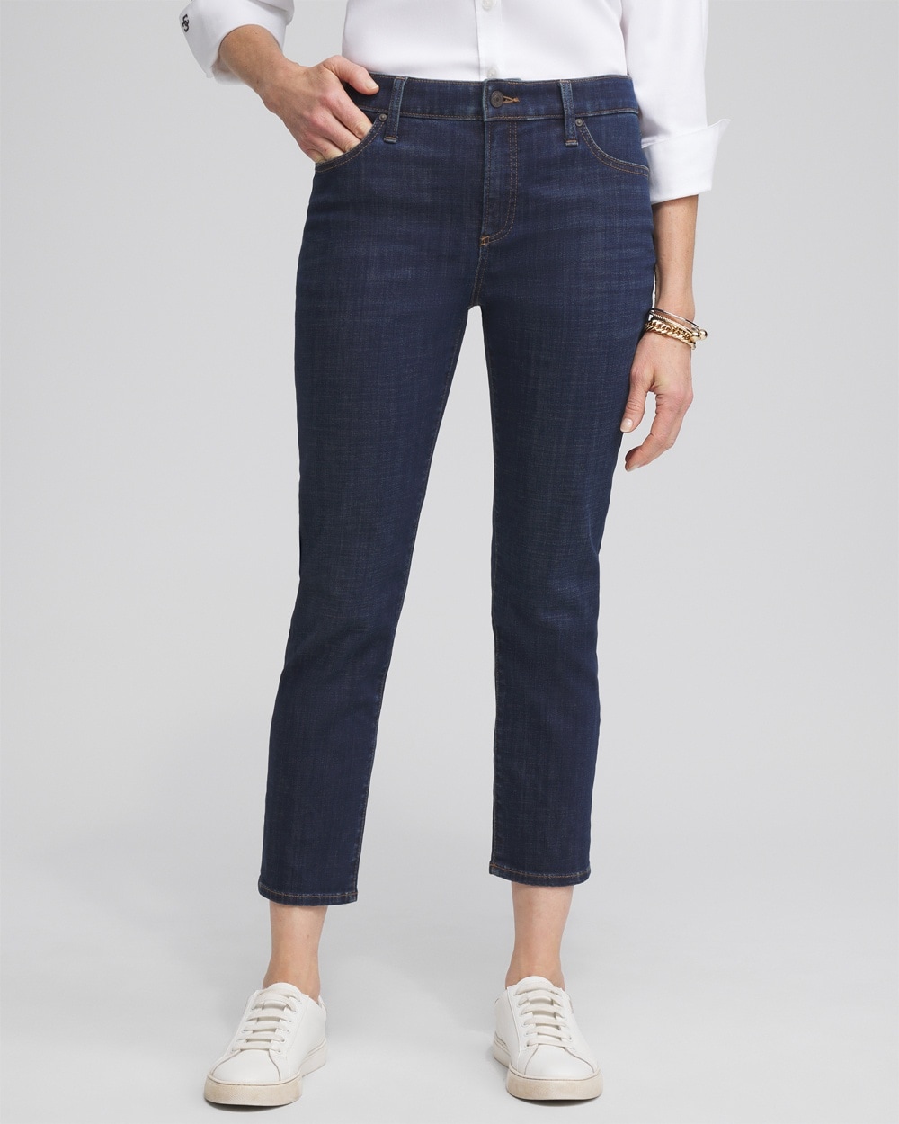 Chico's Jeans & Denim | Girlfriend Crops Rainier Indigo