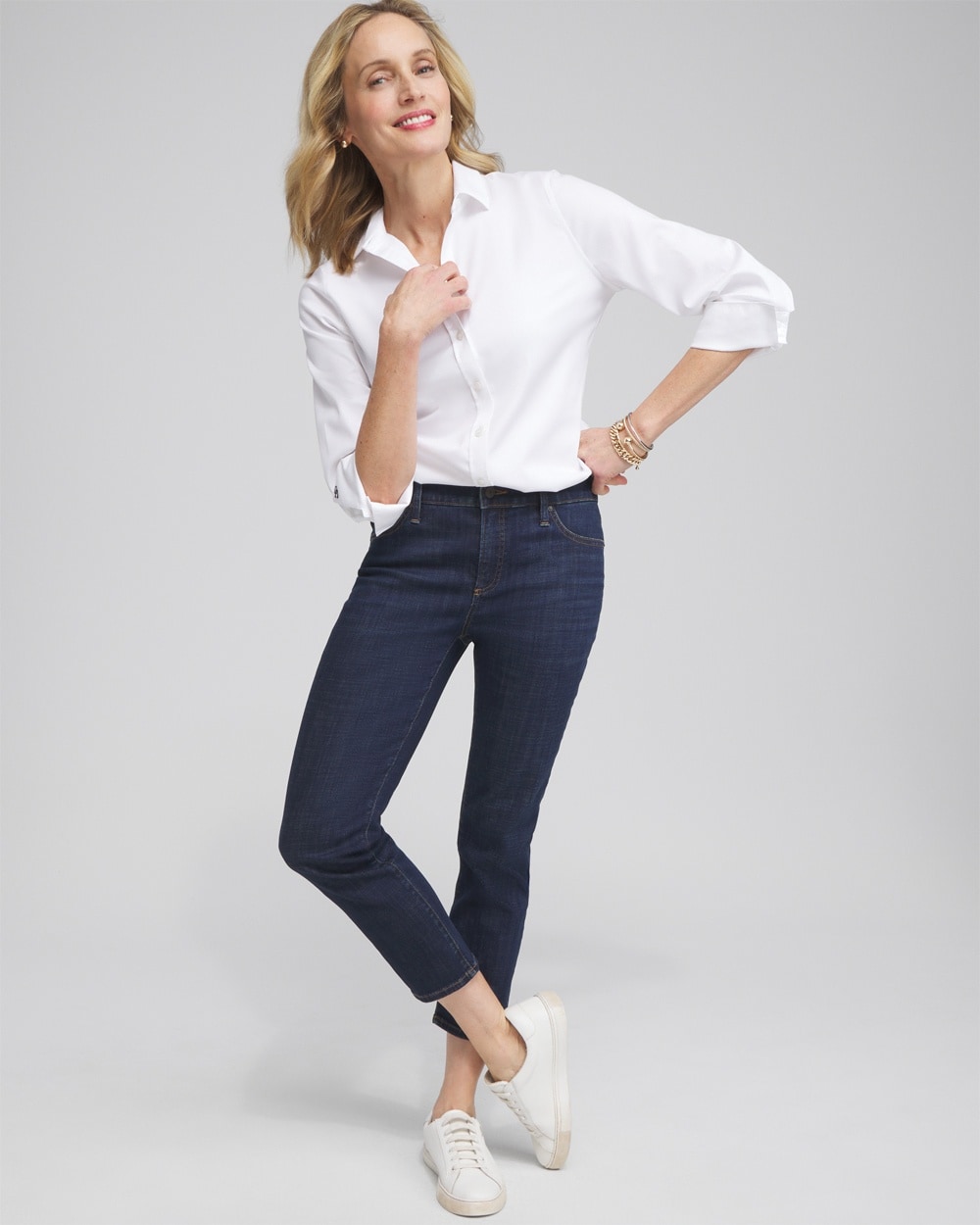 Chico's Jeans & Denim | Girlfriend Crops Rainier Indigo