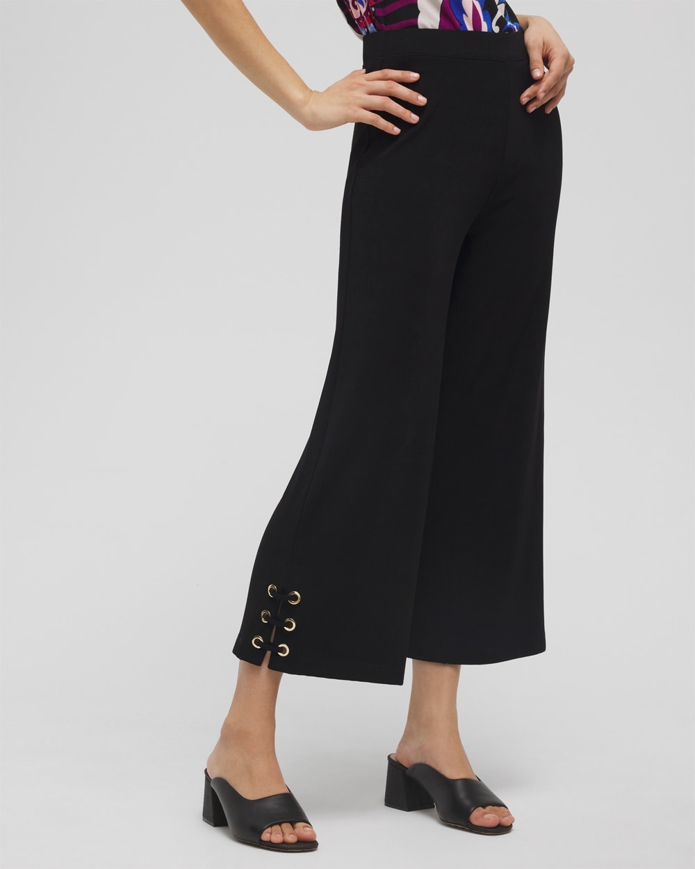 Chico's Dresses & Skirts | Travelers™ Lace Up Crops Travelers Black