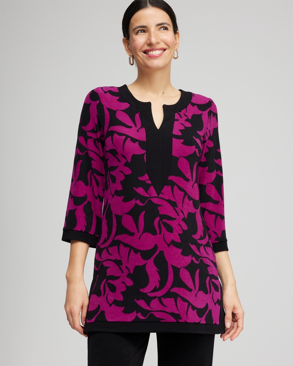 Chico's Tops | Travelers™ Long Sleeve Kurta Fresh Plum