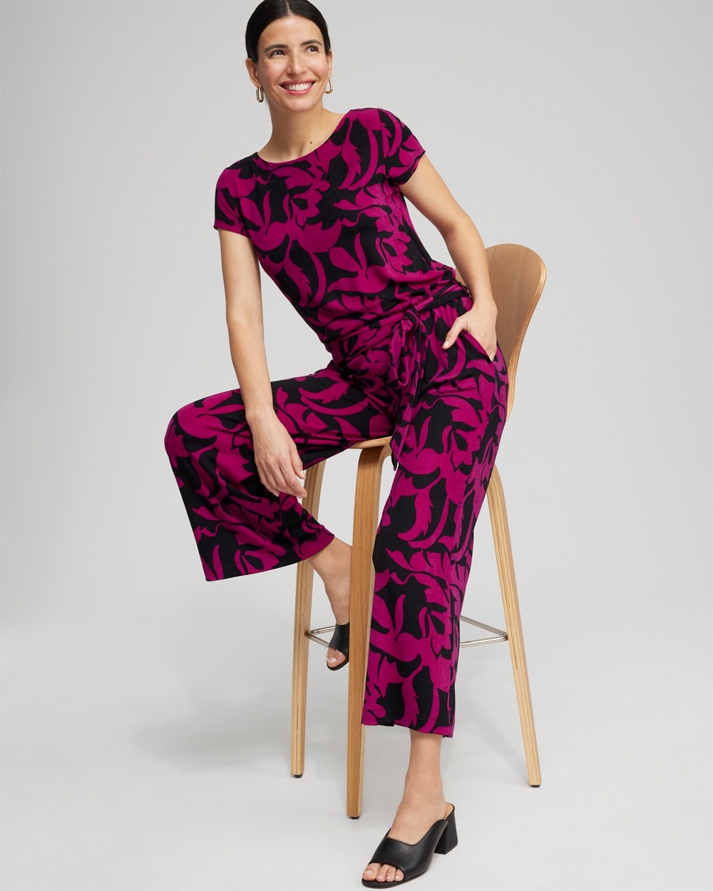 Chico's Dresses & Skirts | Travelers™ Belted Jumpsuit Fresh Plum