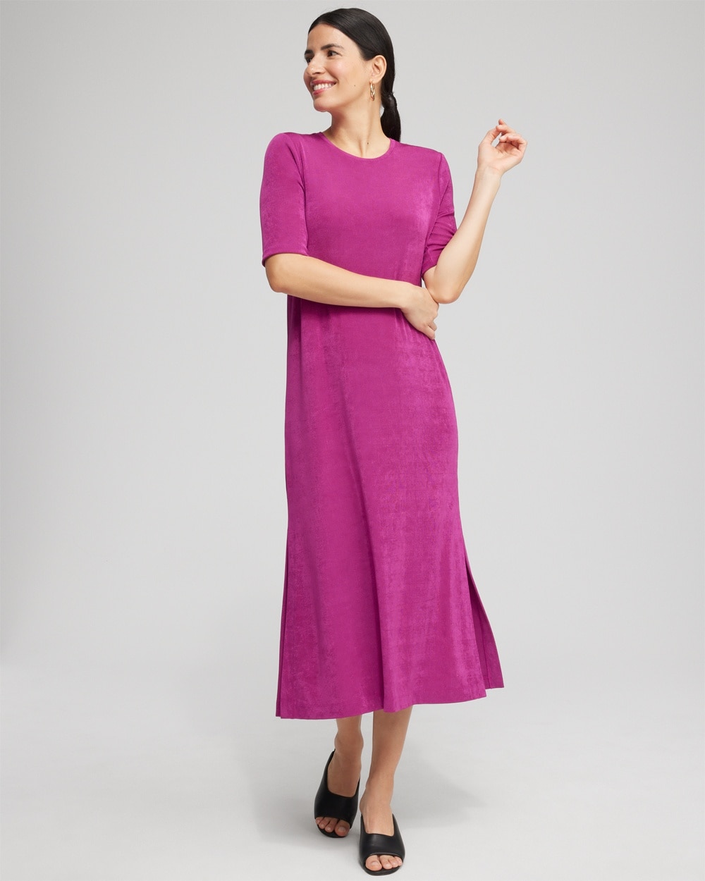 Chico's Dresses & Skirts | Travelers™ Side Slit Maxi Dress Fresh Plum