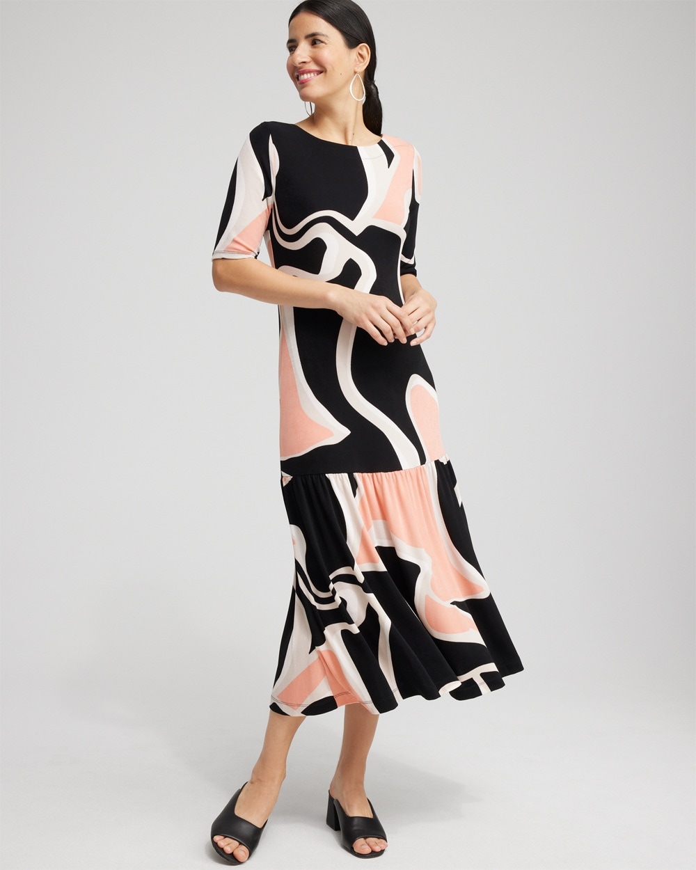 Chico's Dresses & Skirts | Travelers™ Drop Waist Maxi Dress Pink Clay