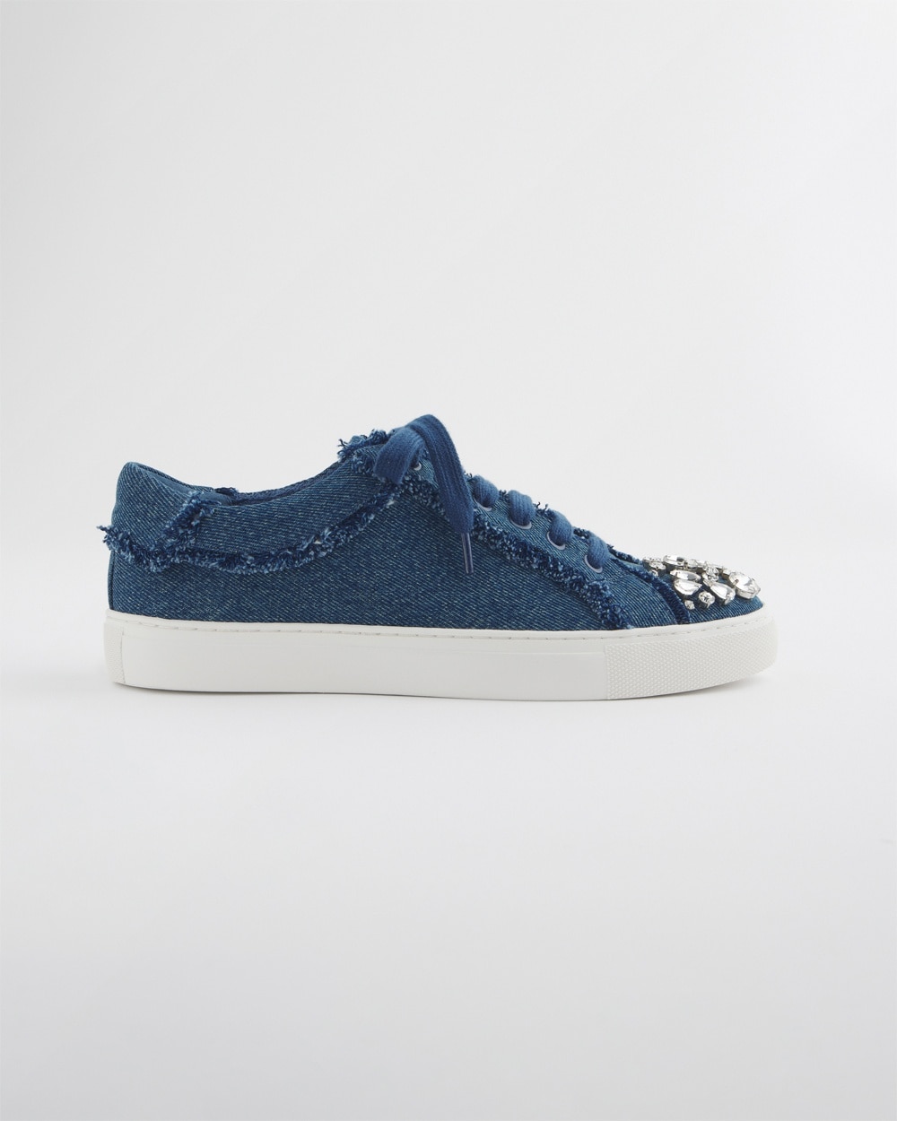 Chico's Ponchos & Ruanas | Embellished Denim Sneakers Dark Denim