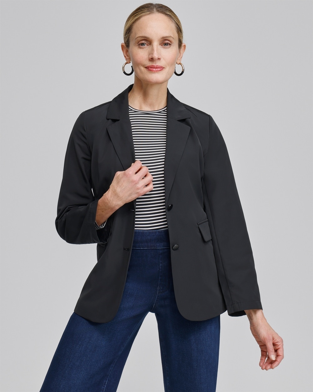 Chico's Jackets & Coats | Zenergy® Water Repellent Blazer Black