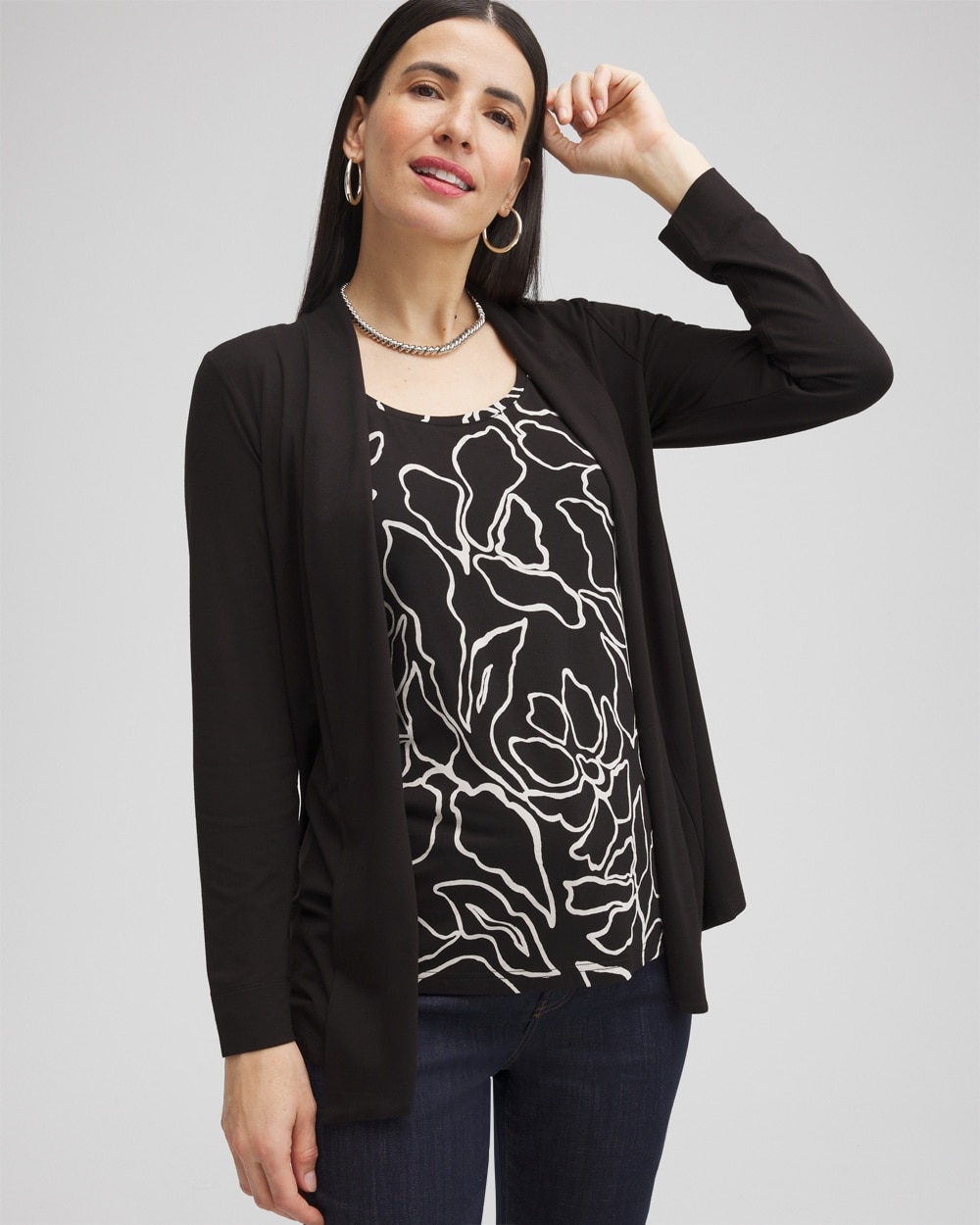 Chico's Tops | Touch of Cool™ Easy Cardigan Black