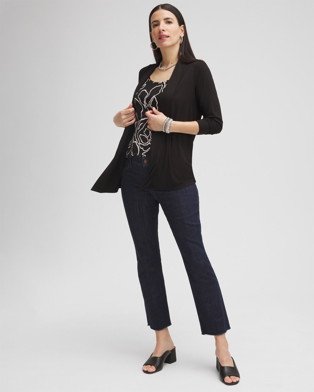 Chico's Tops | Touch of Cool™ Easy Cardigan Black