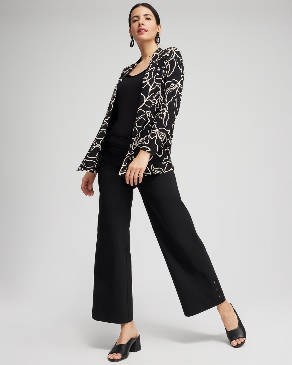 Chico's Tops | Touch of Cool™ Floral Easy Cardigan Black