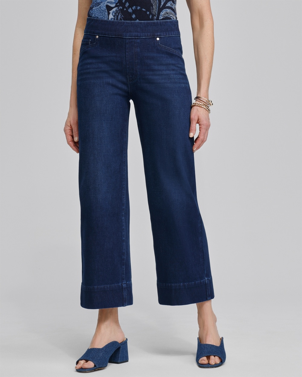 Chico's Jeans & Denim | Travelers Wide Leg Crops Skyway Indigo