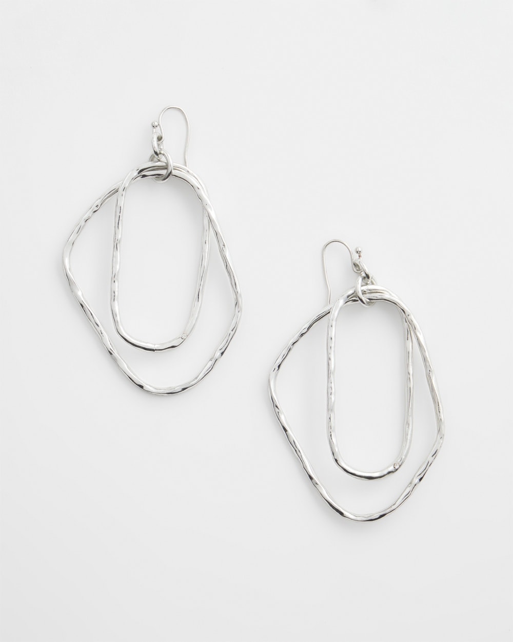 Chico's | Tone Textured Drop Earrings Silver